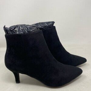 Aerosoles Women's EDITH Ankle Mid Heel Booties, BLACK FAUX SUEDE, 7.5W